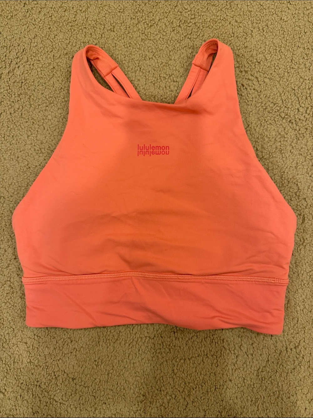 lululemon athletica Coral Pink High-Neck Sports Bra